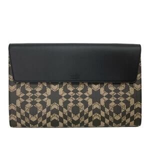 GUCCI GG Kaleido Supreme Portfolio Clutch Bag Beige Dark Brown Black